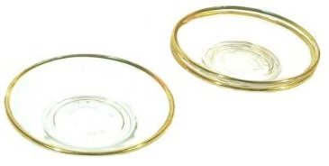 Tea Glass Saucers with Gold Trimming (6 Pcs) On Sale