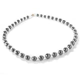 14K Gold 18 Hematite or Onyx & Quartz Necklace