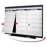Quartet Products - 3-Month Wall Cal, w/Eraser, 4 Markers, 3'x2', Graphite Frame - Sold as 1 EA - Prestige Total Erase Modular Monthly Calendar System keeps track of important project dates. The three-month display offers a notes area on the bottom of each month and lined daily blocks from Monday to Sunday with the weekends slimmer and shaded. Innovative Total Erase panels easily switch places so the current month stays in the primary position. Ideal in frequently used group environments. Total E