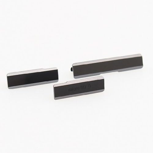 3CLeader® USB Cover Sim Card Cover Micro SD Memory Card Slot Cover For Sony Xperia Z1 L39h (Black)