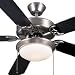 Caravelle Ceiling Fans Satin Nickel Finish with Etched Glass 52