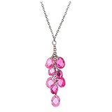 Two-Tone Pink Briolette Cluster Necklace