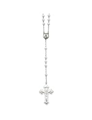 Sterling Silver Corrugated Bead Rosary