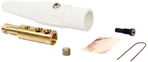 Marinco CLS40MB-B CLS Cam Type, Series 16 Inline, Single Pin Connector, 400 Amp, 600 Volt, 2/0 - 4/0 AWG, Male - White (B)