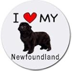 I Love My Newfoundland Round Mouse Ma...