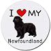 I Love My Newfoundland Round Mouse Pad
