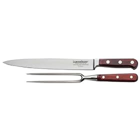 LamsonSharp 2-pc. Carving Set- Wood Handle/ Silvertone Accents by Lamson