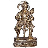 Spiritual Gifts Lord Hanuman Brass Statue in Standing Posture 6 x 3 x 11 inches