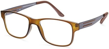 Cagalli Cs1018 Wayfarer Rx Eyeglasses Clear Lens Lightweight Glasses Frame (Brown)