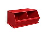 Badger Basket Two Bin Storage Cubby, Red