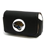 Horizontal Pouch iPhone/Q/Centro, NFL Jacksonville Jaguars Suitable for phones up to 4.3" H x 2.6" W x 0.6" D (110 x 65 x 15 mm)