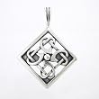 Diamond Shaped Celtic Love Knot Relationship Pendant in Sterling Silver, #8257