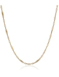 Duragold 14k Yellow Gold Twist and Flat Chain Necklace, 18"