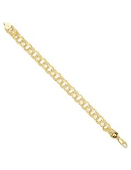 14k Triple Link Charm Bracelet, Best Quality Free Gift Box Satisfaction Guaranteed