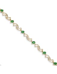 14k Emerald Oval Bracelet