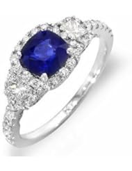 1.2 ct Ceylon blue Sapphire and diamond ring 14k gold
