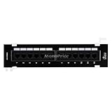 Monoprice 107299 Cat5e Mini 110 Type 12-Port (568A/B Compatible) Vertical Patch Panel