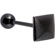 Black Raised Square Anodized Titanium Barbell