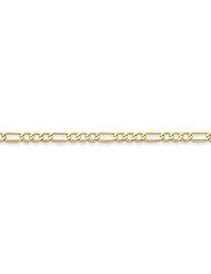 10k Yellow 20in Gold 4.75mm Semi-Solid Figaro Necklace Chain. Metal Wt- 5.23g