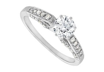 0.25ct tw Semi-Mount Set in 14K White Gold SI-G-HCenter not lncluded in price or weight.