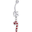 Holiday Candy Cane Belly Ring