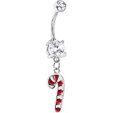 Holiday Candy Cane Belly Ring