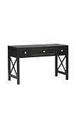 Linon Anna Collection Desk with Drawers, Antique Black