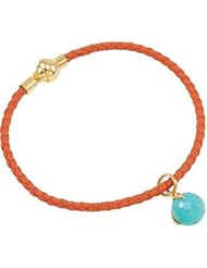 Missoma® Gemstone Rope Bracelet with Charm 18Ky Vermeil 07.25 Inch Turquoise Stone 68852