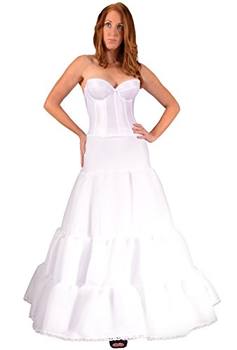 Noriviiq Women’s White Crinoline Underskirt Petticoat Half Slips Wedding Bridal Dress One Size