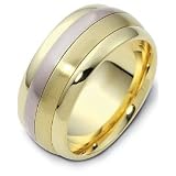 9mm 18 Karat Two-Tone Gold Designer SPINNING Wedding Band Ring