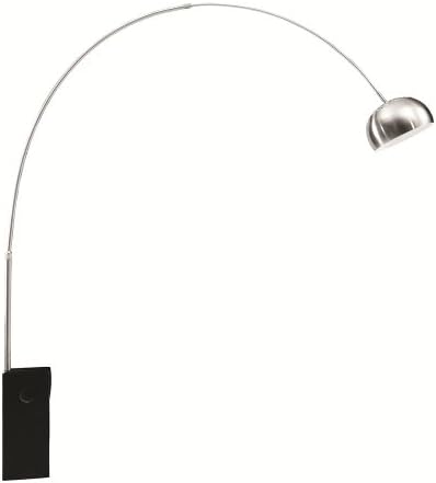 Designer Modern Arco Black Cube Shaped Marble Base Floor Lamp