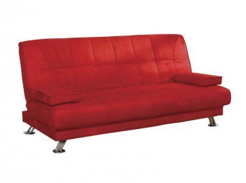 Audrey Red Microfiber Convertible Sofa by True Contemporary