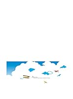 Ambiance Live Vinilo Decorativo Airplane in the clouds Multicolor