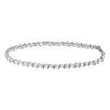 Image of 9ct White Gold Ladies 0.25ct S Link Diamond Bracelet