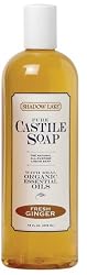 Shadow Lake Castile Soap Liquid, Fresh Ginger, 16-Ounce Bottles (Pack of 6)