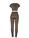 Sedrinuo Women's Sexy Bodycon Round Neck Hoody Pants 2-Piece Jumpsuit Sportswear
