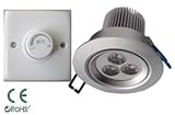 GreenLEDBulb 3 Watt LED Downlight Bulb DIMMABLE with a Dimmer, Warm White Replacement for Halogen recessed downlighting, ceiling lighting, accent lighting
