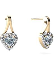 Genuine Aquamarine 14kt Yellow Gold Earrings