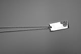16 Sterling Silver Dog Tag Necklace With Peek-A-Boo White Crystal Heart