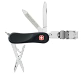 Wenger 16832 Clipper Swiss Army Knife With Nail Clipper Evo Softtouch Handles Ergonomic Design With 1.75-Inch Pen Knife Stainless Steel Blade