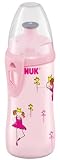NUK 10255079 - Junior Cup Ballerina rosa mit Push-Pull Trinktülle