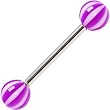 Barbell - Violet Beach Ball Tongue Ring