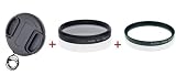 praktisches Starterset für Canon EF EF-S Objektive aus Massa 58mm HiPlus Polfilter zirkular + Massa UV Filter 58mm (0-Haze) HiPlus Vergütung + Objektivdeckel mit Innengriff Snap On 58mm