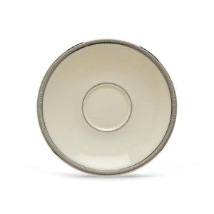 Lenox Tuxedo Platinum Ivory China Demitasse Saucer by 