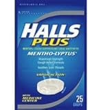 Halls Plus Mentho Lyptus Cough Suppressant/Oral Anesthetic Drops - 25 Drops/ Bag, 12 Bags/ Case