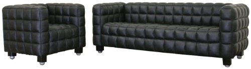 Baxton Studio 2-Piece Arriga Leather Modern Sofa 