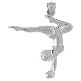 CleverSilver's Sterling Silver Pendant Skating, Gymnastics
