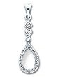 14k White Gold AA Quality Completed Vintage Diamond Pendant