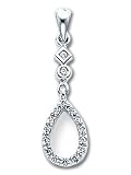 14k White Gold AA Quality Completed Vintage Diamond Pendant
