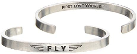 FLY First Love Yourself Wings Unisex Cuff Pewter Bracelet